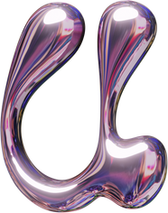 Pressed Molten Metallic Letter U